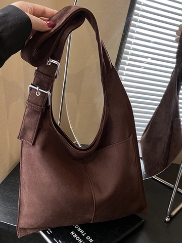 Vintage Leopard Print Suede Large Capacity Tote Bag For Women Retro Casual Shoulder Bag With Adjustable Strap Shopping Bag