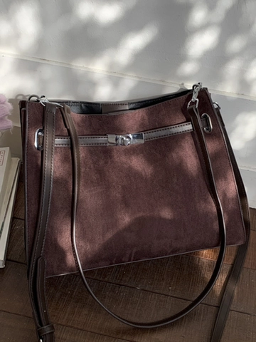 Vintage Matte PU Leren Tote Bag Grote Capaciteit Woon-werk Schoudertas Voor Dames Retro Minimalistische Okseltas Met Metalen Gesp