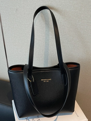 Mode Große Kapazität Tote Bag Für Damen PU Leder Litschitextur Pendler Umhängetasche High Appearance Handtasche Office Lady