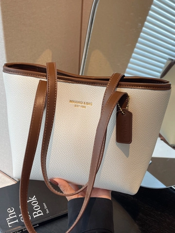 Mode Große Kapazität Tote Bag Für Damen PU Leder Litschitextur Pendler Umhängetasche High Appearance Handtasche Office Lady