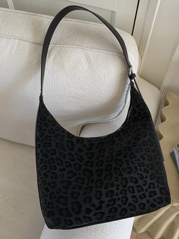 Vintage Leopardenmuster PU Leder Umhängetasche Große Kapazität Hobo Tasche Für Damen Casual Täglich Unterarmtasche Mit Reißverschluss