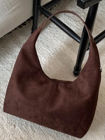 Damen Retro Wildleder Hobo Tasche Große Kapazität Unterarm Schultertasche Mode Halbmond Handtasche Einfache Pendler Tasche Für Alltag