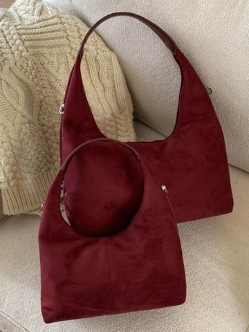 Damen Retro Wildleder Hobo Tasche Große Kapazität Unterarm Schultertasche Mode Halbmond Handtasche Einfache Pendler Tasche Für Alltag