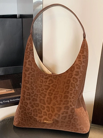 Borsa a Tracolla Hobo in Pelle PU Vintage di Grande Capacità da Donna Borsa Tote Retrò con Nappa in Grani di Legno Elegante Borsa Pendolare