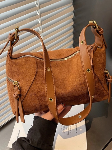 Vintage Minimalistische Achsel Schultertasche Für Damen Retro PU Leder Große Kapazität Quadratische Tote Handtasche Für Alltag