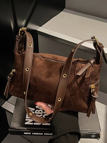Vintage Minimalistische Achsel Schultertasche Für Damen Retro PU Leder Große Kapazität Quadratische Tote Handtasche Für Alltag