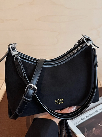Borsa a Spalla in Camoscio da Donna Borsa Hobo a Mezzaluna Borsa Tote Minimalista Retrò Per Pendolarismo Quotidiano Grande Capacità