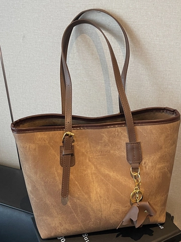 Mode Damen Große Kapazität Tote Bag Marmormuster PU Leder Umhängetasche Lässige Pendler Unterarmtasche Mit Elefantenanhänger