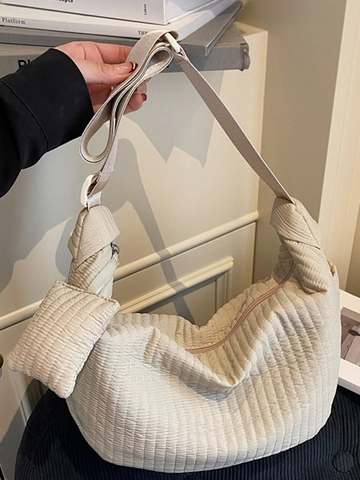 Bolso de Hombro Hobo Acolchado con Pliegues para Mujer Estilo Coreano Gran Capacidad Ligero Bolso Dumpling Casual