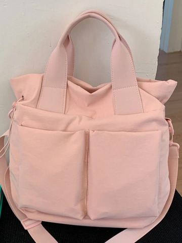 Damen Große Kapazität Tragetasche Japanischer Stil Minimalistisch Stoff Umhängetasche Mehrfachtaschen Student Schultasche
