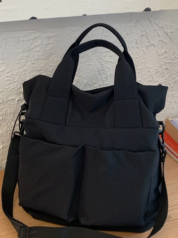 Damen Große Kapazität Tragetasche Japanischer Stil Minimalistisch Stoff Umhängetasche Mehrfachtaschen Student Schultasche