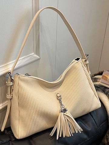 Borsa a Spalla Vintage in Pelle PU Plicsettata per Donna Nappa Borsa Hobo Sottobraccio Grande Capacità Casual Pendolare Semplice