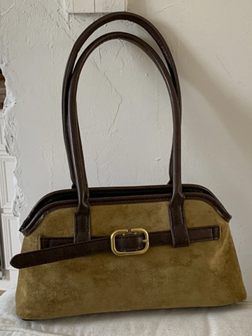Vintage PU Leren Okseltas Voor Dames Minimalistische Baguette Schoudertas Retro Effen Kleur Vierkante Handtas Met Gouden Gesp