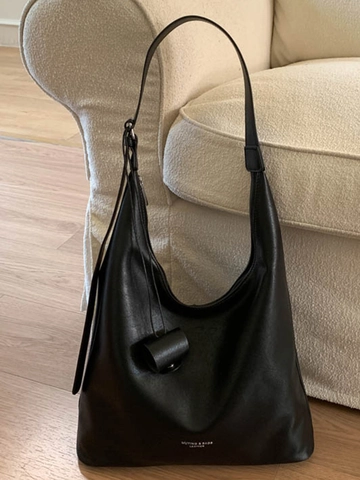 Borsa a Spalla Tote da Donna in Pelle PU di Grande Capacità Borsa Hobo Retrò Semplice Urbana per Pendolarismo Quotidiano Ufficio