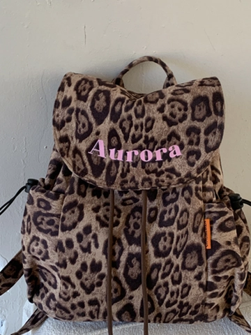 Zaino in Velluto con Stampa Leopardata Retro da Donna Moda con Coulisse Grande Capacità Borsa a Tracolla da Viaggio Scuola Chic
