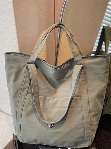 Borsa Tote in Tela da Donna a Grande Capacità Minimalista Borsa a Tracolla Estetica Versatile per Studenti Letterari