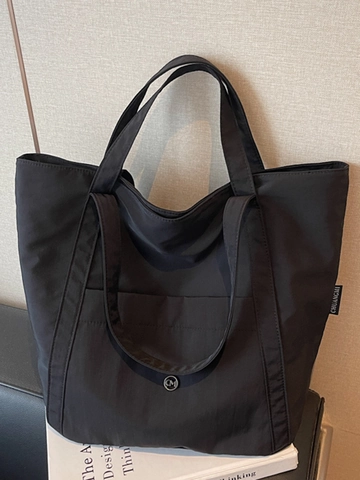 Borsa Tote in Tela da Donna a Grande Capacità Minimalista Borsa a Tracolla Estetica Versatile per Studenti Letterari
