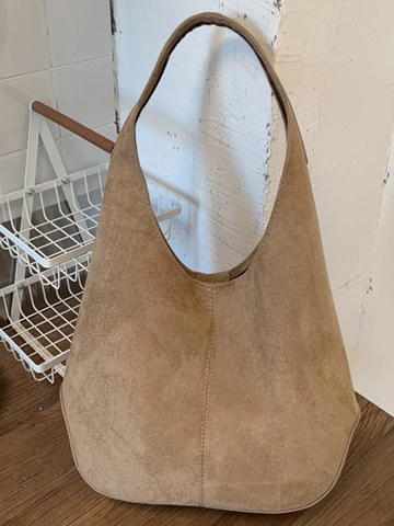 Large Capacity Suede Shoulder Bag for Women 2025 New Minimalist Hobo Bag Vintage Commuter Tote Bag with Inner Pouch Handbag