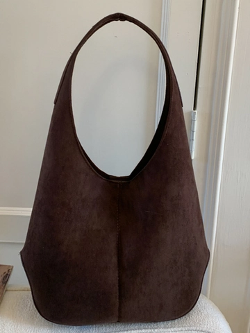 Large Capacity Suede Shoulder Bag for Women 2025 New Minimalist Hobo Bag Vintage Commuter Tote Bag with Inner Pouch Handbag
