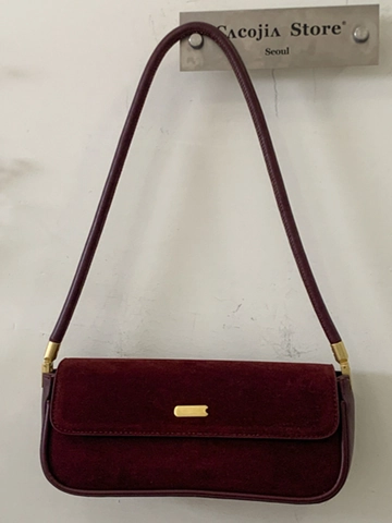 Dames Mode PU Onderarmtas Retro Suède Textuur Schoudertas Stedelijk Eenvoudig Gouden Gesp Handtas Dagelijks Casual Baguette Tas