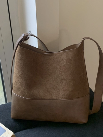 Koreanische Retro Damen Achseltasche Mit Großer Kapazität Herbst Mode Patchwork PU Leder Beuteltasche Schultertasche Pendler Tote