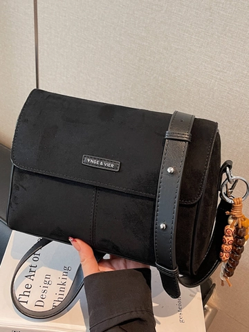 Borsa a Spalla Sottobraccio in Pelle PU Vintage per Donna Borsa da Pendolare di Grande Capacità Con Charm in Legno