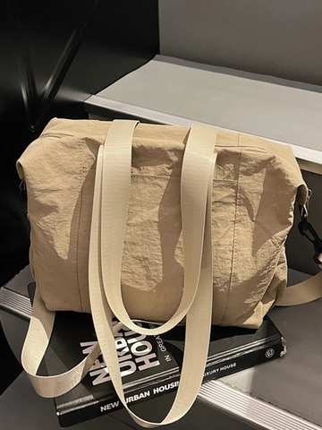 Borsa Tote in Nylon Impermeabile di Grande Capacità per Donna Borsa a Tracolla Leggera Minimalista per il Pendolarismo Quotidiano