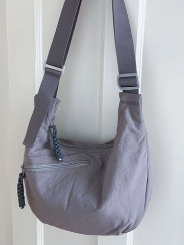 Women Nylon Hobo Shoulder Bag Large Capacity Crossbody Dumpling Bag Minimalist Casual Commute Tote Bag With Wide Strap
