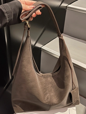 Bolso de Mano Tote de Gran Capacidad para Mujer Vintage de Cuero PU Mate Bolso de Hombro Hobo Con Bolsa a Juego