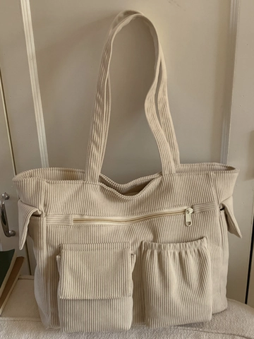 Stylish Women Large Capacity PU Shoulder Bag Minimalist Casual Commuter Tote Handbag With Multi Pockets Zipper Closure