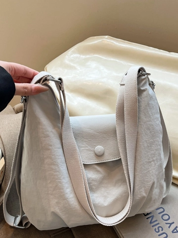 Borsa a Spalla in Nylon Minimalista da Donna Grande Capacità Hobo Tote Pieghettata Borsa a Tracolla Casual Leggera Tracolla Regolabile