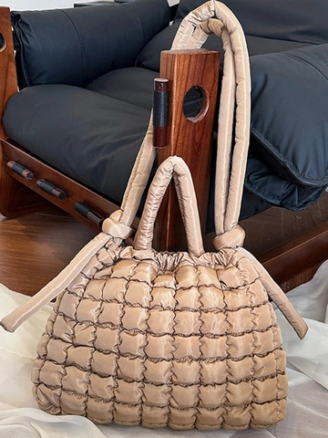 Borsa Tote Trapuntata Grande da Donna Borsa a Spalla in Poliestere Leggera Borsa Imbottita Idrorepellente per Pendolarismo