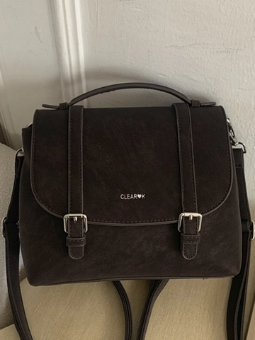 Bolso de Hombro de Cuero PU Vintage para Mujer Bolso Minimalista con Solapa y Correas con Hebilla Decorativas Bolso de Mano Retro