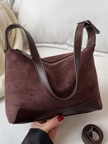 Dames Retro Luipaardprint Onderarmtas Suède-imitatie PU Leer Schoudertas Mode Splicing Crossbody Handtas Voor Dagelijks