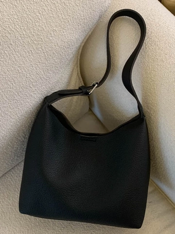Minimalist Women PU Leather Hobo Shoulder Bag With Lychee Pattern Urban Casual Solid Color Messenger Underarm Purse Handbag