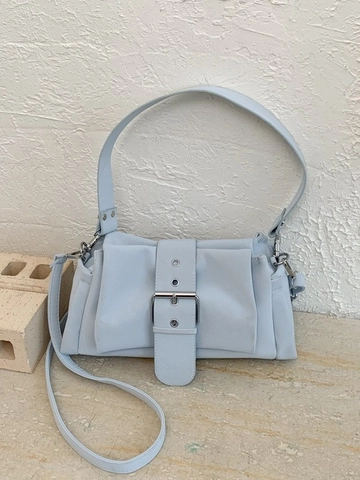 Borsa a Spalla in Pelle PU Minimalista Retro per Donna Grande Capacità Consistenza Opaca Borsa Sottobraccio con Grande Fibbia