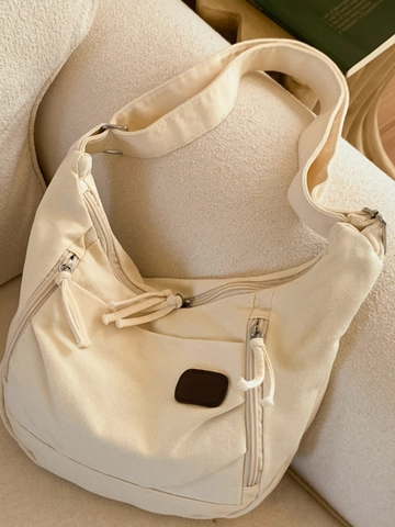 Borsa a Spalla in Tela di Grande Capacità per Donna Urban Minimalista Borsa Tote Retro Casual Borsa a Tracolla per Viaggi Quotidiano