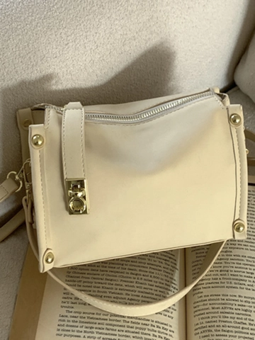 Borsa a Tracolla Retro in Pelle PU per Donna Borsa a Tracolla Chic con Catena Borsa a Tracolla Quadrata Semplice Quotidiana