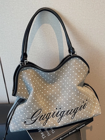 Damen Große Kapazität Wildleder Tragetasche Einfache Lässige Leoparden Stern Punktmuster Schultertasche Mode Handtasche