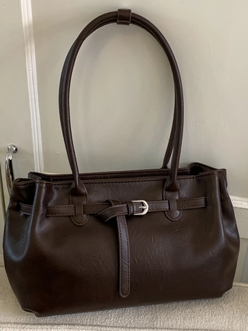 Women's Retro PU Leather Shoulder Bag Large Capacity Tote Bag With Cute Plush Pendant Urban Minimalist Handbag Daily Commute