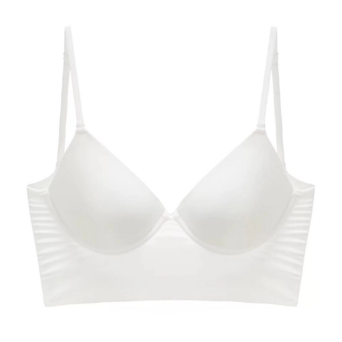 Women Seamless Low Back Bra Wireless U-Shaped Multi-Way Push Up Nylon Thin Molded Cup Invisible Bra For Backless Dress
