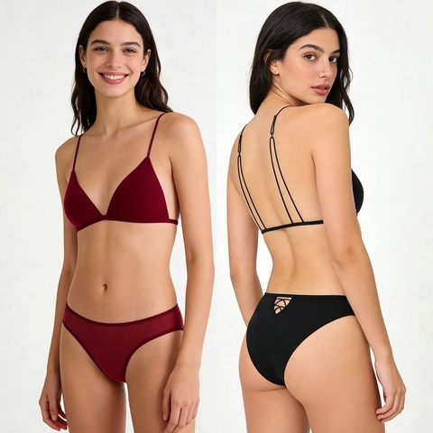 French Style Seamless Front Buckle Wireless Bra And Panty Minimalist Thin Shoulder Straps Lingerie For Women Comfort Bras