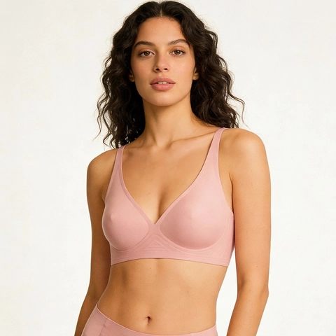 Nahtloser Kabelloser BH Für Damen Komfortabel Nylon Sexy Bralette Mit Weicher Unterstützung Nippel Bump Design Unterwäsche