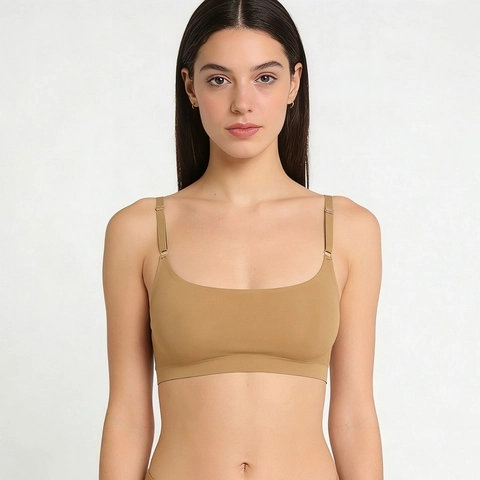 Women's Ultra-Thin Seamless Bralette Adjustable Straps Breathable Wire-Free Bra Sexy Back Polyamide Comfortable Underwear