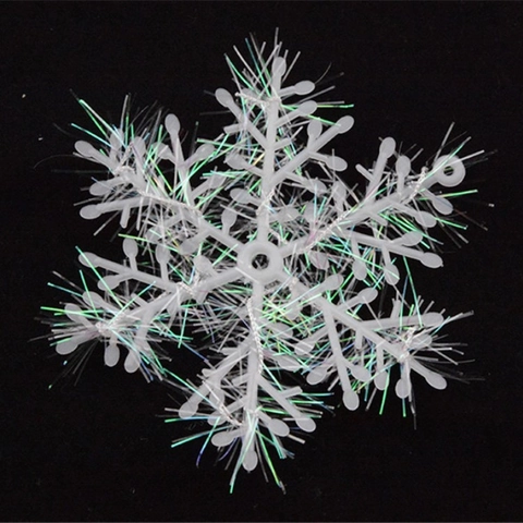 Decorazioni Appese a Fiocco di Neve Natalizie Cangianti in Plastica Fiocchi di Neve Bianchi per Albero di Natale Finestra Festa Invernale