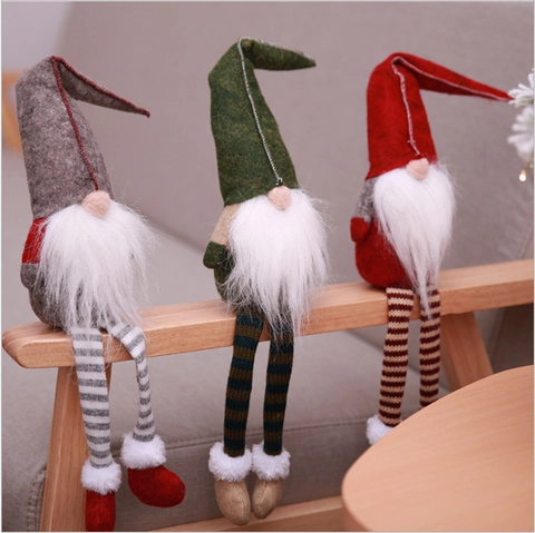 Handgefertigte Weihnachtsgnome Plüsch Ornamente Langbeinige Nordische Tomte Nisse Tischdeko Gesichtsloser Zwerg Für Weihnachten Haus Party