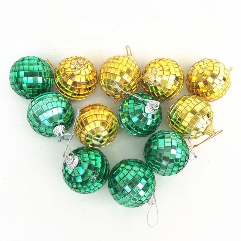 Colorate Palle Specchio Disco Ornamenti Appesi Superficie in Vetro Riflettente Decorazione di Natale per Festa Bar Palcoscenico Matrimonio