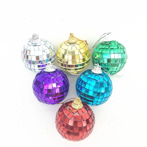 Colorate Palle Specchio Disco Ornamenti Appesi Superficie in Vetro Riflettente Decorazione di Natale per Festa Bar Palcoscenico Matrimonio