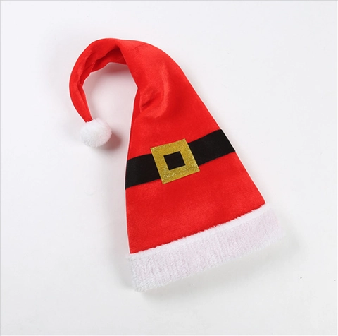 Cappello di Natale Lungo Con Filo di Ferro Design a Fibbia della Cintura Peluche Rosso Bianco Cappello da Elfo per Festa