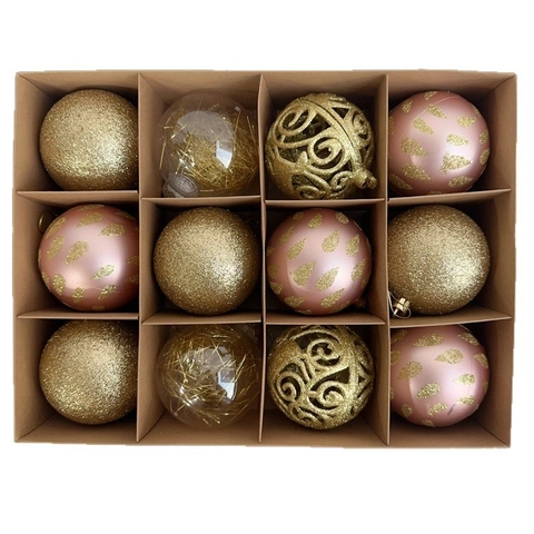 Onbreekbaar Plastic Kerstballen Set Voor Kerstboom Decoraties Gemengde Texturen Glanzend Mat Glitter Feestelijke Hangende Ballen